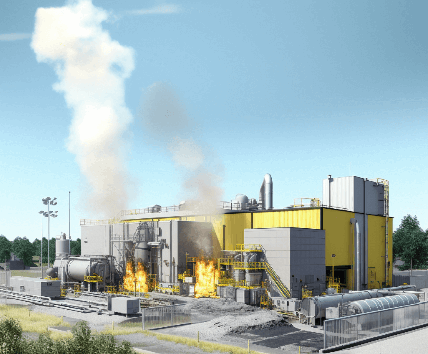 Image of an incineration facility for burning hazardous waste